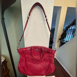 Coach Madison Sophia Gathered Leather Bags Cranberry Gently Used